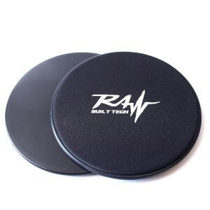 RAW 빌트 테크 복부 코어 슬라이더 - 피트니스 글라이드 플레이트 2종 세트 복근, 크로스핏, 크로스 트레이닝, 팔굽혀펴기 및 플랭크에 적합 전신 운동 양면 디자인은 모든 표면에