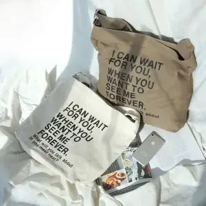 여자 대학생 크로스 보조 가방 면혼방 에코백 사각형 면소재 패브릭 사각형가방 면혼방