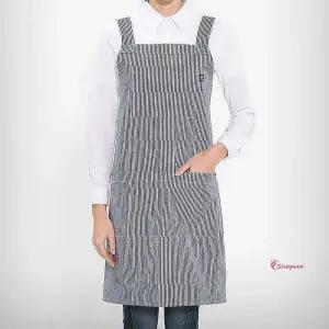 여성스러운 앞치마 스트라이프 패턴 면 H라인 면앞치마pqr607