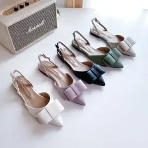 왕리본 플랫구두 낮은굽 슬링백 플랫슈즈 5컬러 여성펌프스힐 여성하이힐 여성로우힐