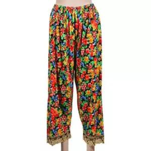 (아로미)허리밴딩 밑단 자수 사 9부 꽃무늬 파자마 촉감 바지