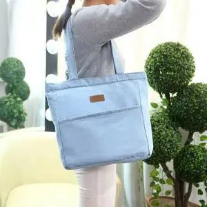 깔끔한 데님 스타일 라벨 포인트 진청 연청 숄더백