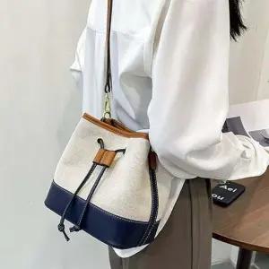 캔버스 미니 버킷백