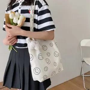 가방 숄더백 스마일 코듀로이 인형키링 데일리가방