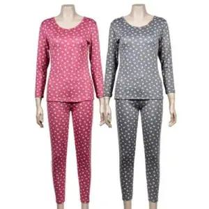 여성스러운 나염 뛰어난 보온성 여성 체온유지 내의세트 웜웨..