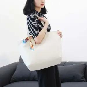 스카프 캔버스 여대생 사각 쇼퍼백 여성 여행 가방