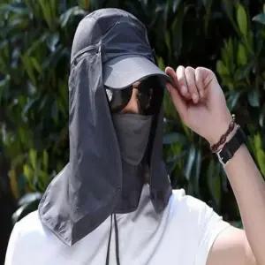 자외선차단썬캡 메쉬원단 마스크탈부착 접이식모자