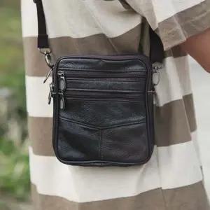 소가죽 투지퍼 크로스백 데일리 가죽 미니