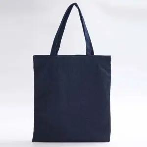 학생 직장인 스퀘어 데님 에코백 진청 숄더백