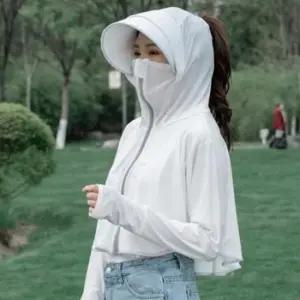 [패션] 여성 자외선 차단 얼굴 햇빛가리개 썬캡 상의 모자 세