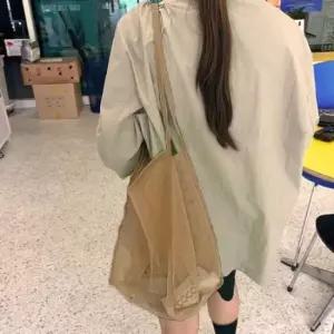 [패션] 더블 메쉬 숄더백 브라운 망사 비치백