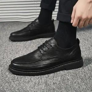 [센트럴몰]레더 남성 플랫구두 베이직