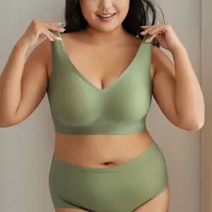 윙크핑크/빅사이즈 심플 심리스 브라팬티세트/A컵 부터 F컵까지/큰가슴