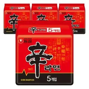 농심 신라면 120g, 5입(멀티), 4개