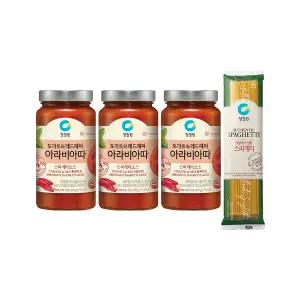 청정원 아라비아따 파스타소스 600g, 3개 + 스파게티면 500g, 1개