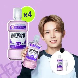 리스테린 토탈케어 마일드 750ml, 4개+증정(토탈케어 마일드 250ml, 1개+NEW리스테린 전용 펌프, 1개)
