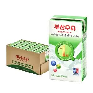[내일도착]부산우유 멸균우유 흰우유 1,000ml x 10개