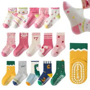 투해피 아동 미끄럼방지양말 기획묶음 / 미끄럼방지 메쉬양말 5켤레세트/ 핵용량 머리끈세트