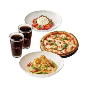 [더플레이스] 가리비 관자 올리오+부라타 카프레제+프레시 마르게리타+탄산음료 2개