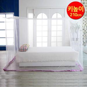 [키높이] 국산 튼튼한 사각모기장 화이트 (중) 1-2인 (높이210cm)
