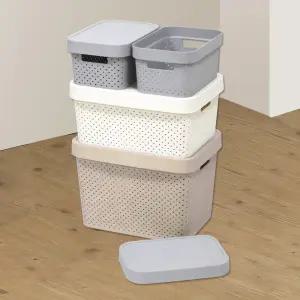 커버 바스켓 소 플라스틱 수납 바구니 정리함 라탄