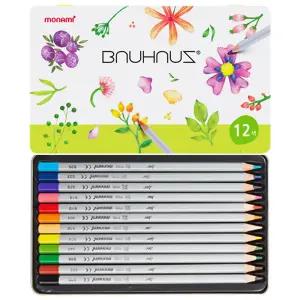 모나미 바우하우스 색연필 12색 유성 오일 틴케이스