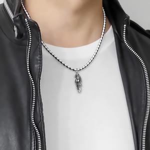 N170 가죽목걸이 해골팬던트 포인트 레이어드 남자패션목걸이 남녀공용 가죽끈 골드러쉬 GOLDRUSH