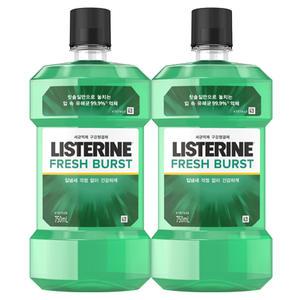 리스테린 후레쉬버스트 750mlX2개 가글 구강청결제