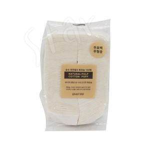 순수 무형광 천연 펄프 화장솜 100매 메이크업 미용 위생 순면