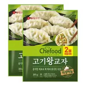 롯데푸드 의성마늘 고기 왕교자 385g+385g