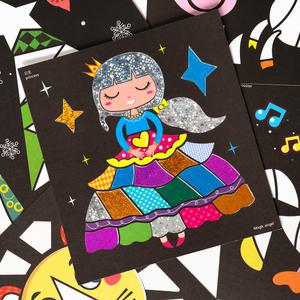 [민화샵] 포일아트 스티커 동물왕국박스 12도안세트 미술 놀이