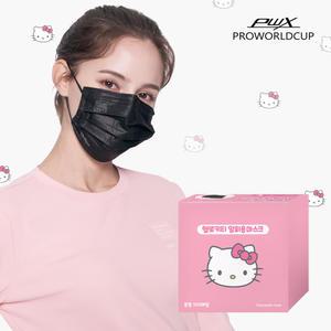 [PWX]여성용 헬로키티 블랙마스크Q 중형(100매)