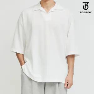 버블카라 오버핏 트임 7부 티셔츠 (LW075)