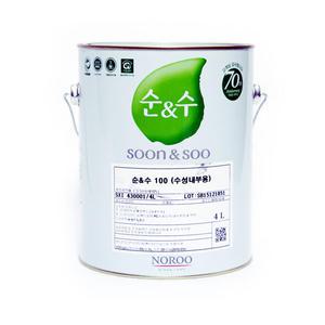 노루 친환경 수성페인트 순앤수 100 내부용 4L 벽면