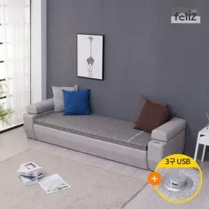 [탑펠리즈] 제이시2 USB 참숯황토볼 3인용 온돌소파 팔걸이2개