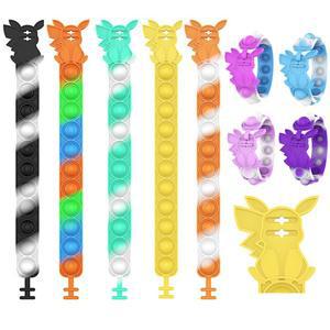 귀여운 캐릭터 푸쉬팝 팔찌 버블 무한 뽁뽁이 레인보우 컬러 손목 피젯 핫 토이 틱톡 말랑이 푸시팝 파빗