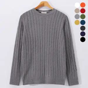 [후앙스] 베이직 꽈배기 라운드 니트 스웨터 EYSW3106