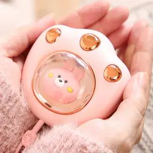 에코럭키 곰발바닥 USB 손난로/충전식/C타입/온도조절/휴대용/주머니난로/KC인증