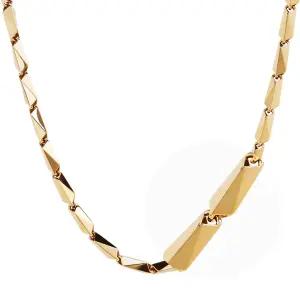 남자 18K 금 목걸이 컷팅 대나무 체인 (중)