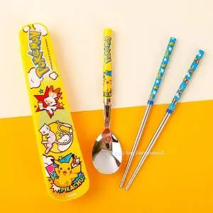 [꼬마스타]포켓몬스터 가벼운 공간효율 진공수저 슬림케이스세트