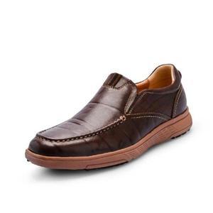 [ELCANTO]엘칸토 몰03 남성 캐주얼화 광폭 발볼넓은 쿠션 슬립온 소가죽 브라운 캐주얼화  (S9369454)