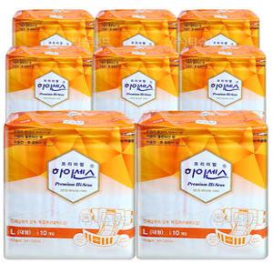 하이센스 프리미엄 매직테이프 와이드 L 대형 10P x8팩 성인기저귀