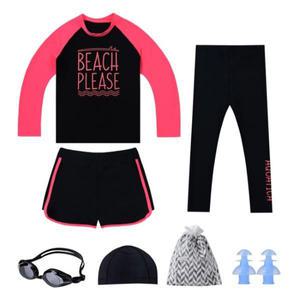 아쿠아티카 아동 래쉬가드 상하의 AQA344+수경+수모+귀마개 5종세트, 13호