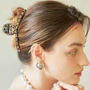 [JJQUEEN] 헤레나 빅 고리집게핀 HHR671 블랙/ HHR672 베이지