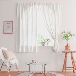 더자리 붙이는 암막커튼 작은창, 트윙클화이트+커튼끈1P