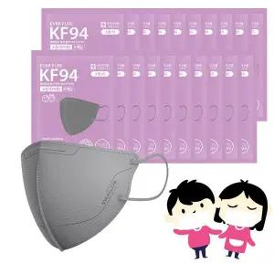 [리벤스] 에버퓨어 새부리형 황사방역마스크(KF94)(그레이/초소형) 100입
