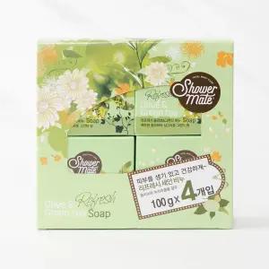 애경 샤워메이트 비누 그린티 100g*4