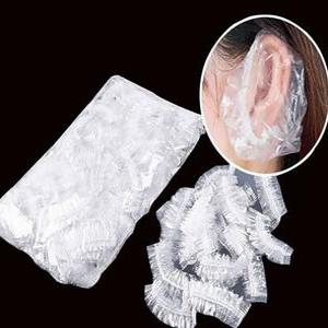 비닐 일회용 귀커버 덮개 미용실 염색용 귀마개 이어캡 100개