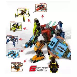 (6종묶음-합체시 로봇변신) 스페이스마린 블럭세트/파이터 비행기 블록 놀이