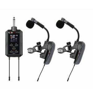 ELCID HS-EM66 SS (2채널 색소폰 무선 마이크 2개 세트) 충전 마이크 관악기용 클립 클립형 클라리넷 플룻 오보에 핀형 케이스 반주기